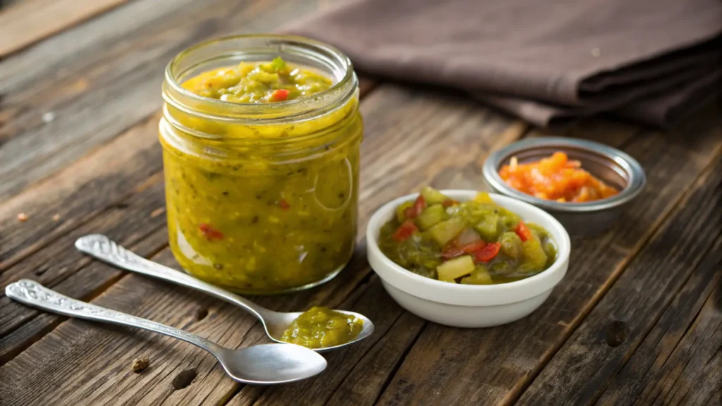Close Up Of A Rustic Wooden Table With A Jar Of Br