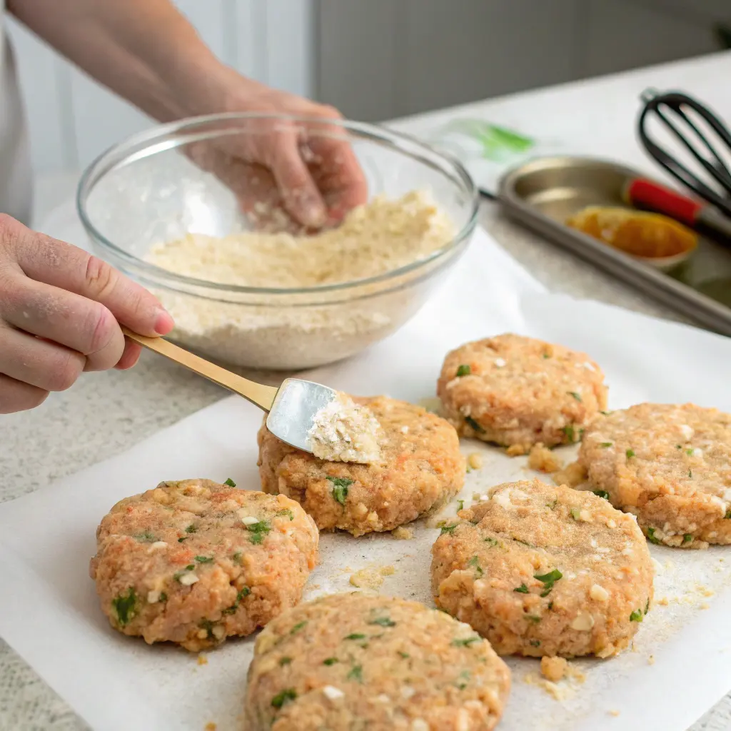 How do you keep salmon patties from falling apart when cooking